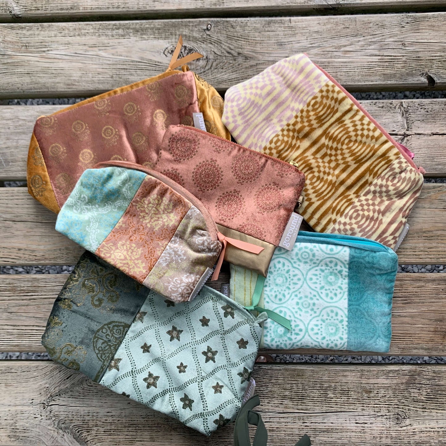 Toilettas en etui Barley van fluweel