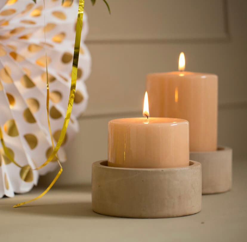 Kaars hoogglans Abricoos