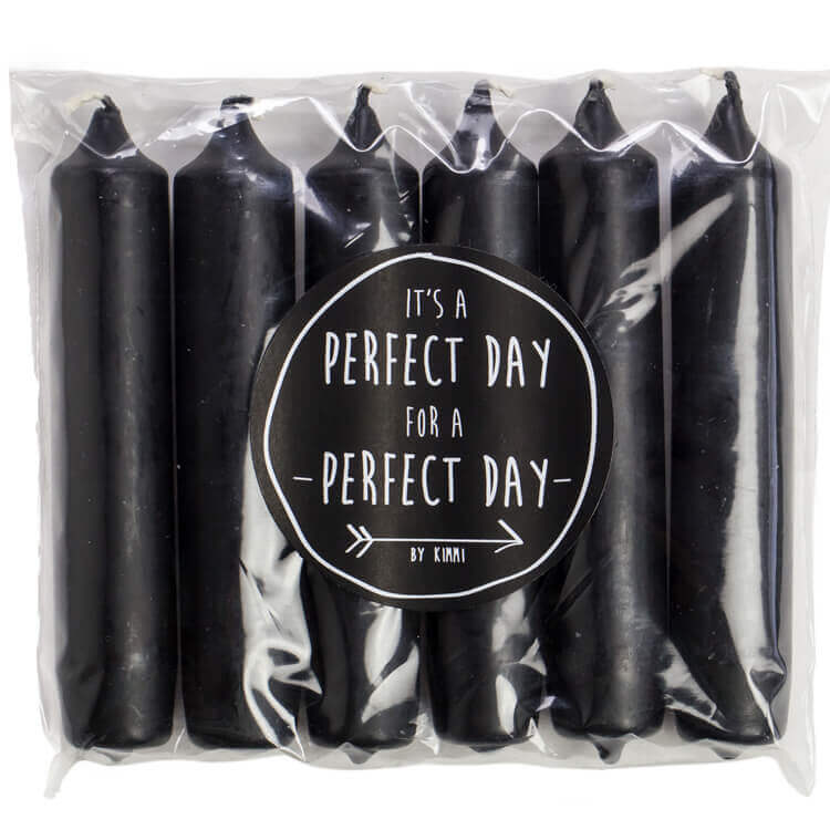 Kaarsen Rustik Lys zwart verpakt per 6