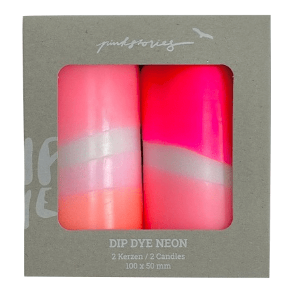 Dip Dye pillar kaars neon Flamingo dreams