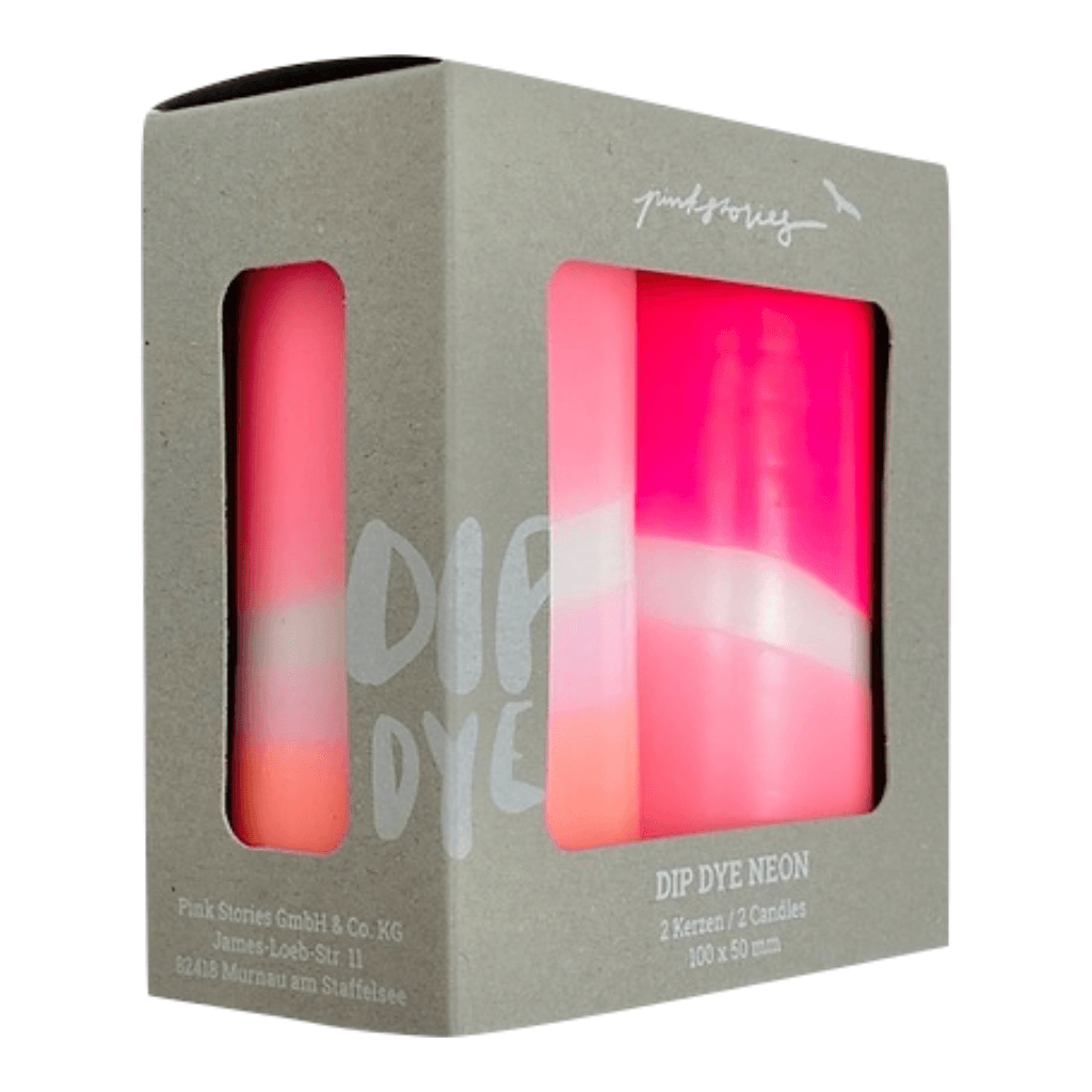 Dip Dye pillar kaars neon Flamingo dreams