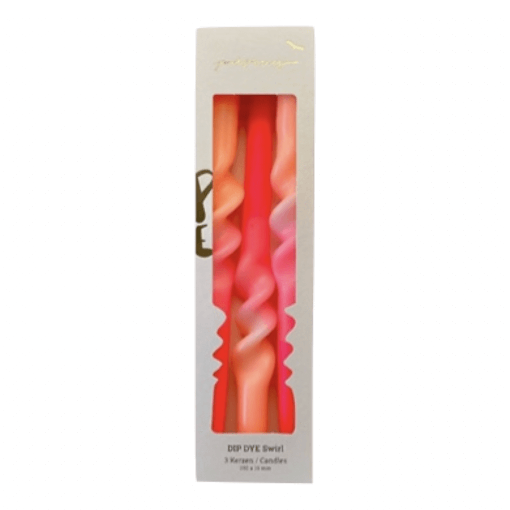 Dip Dye Swirl Flamingo Wedding kaarsen per 3 verpakt