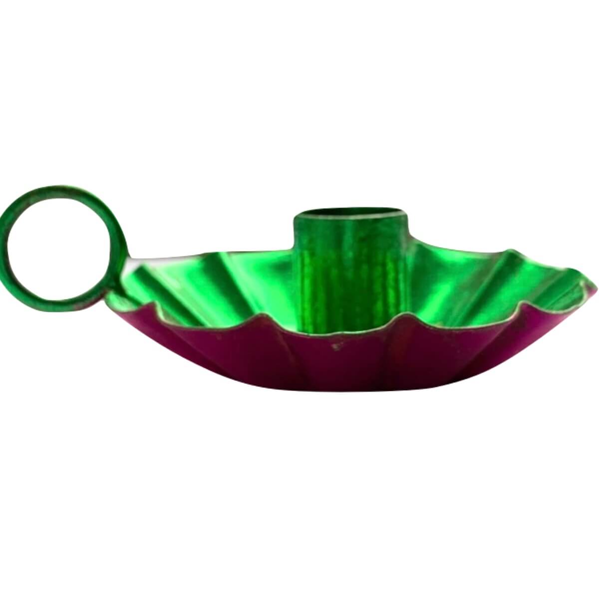 Kandelaar Flowe groen / fuchsia metallic maat S en M