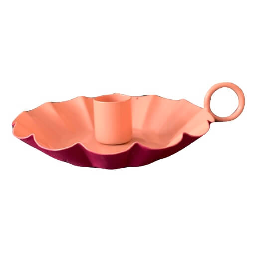 Kandelaar Flower fuchsia Peach /fuchsia roze maat S en M