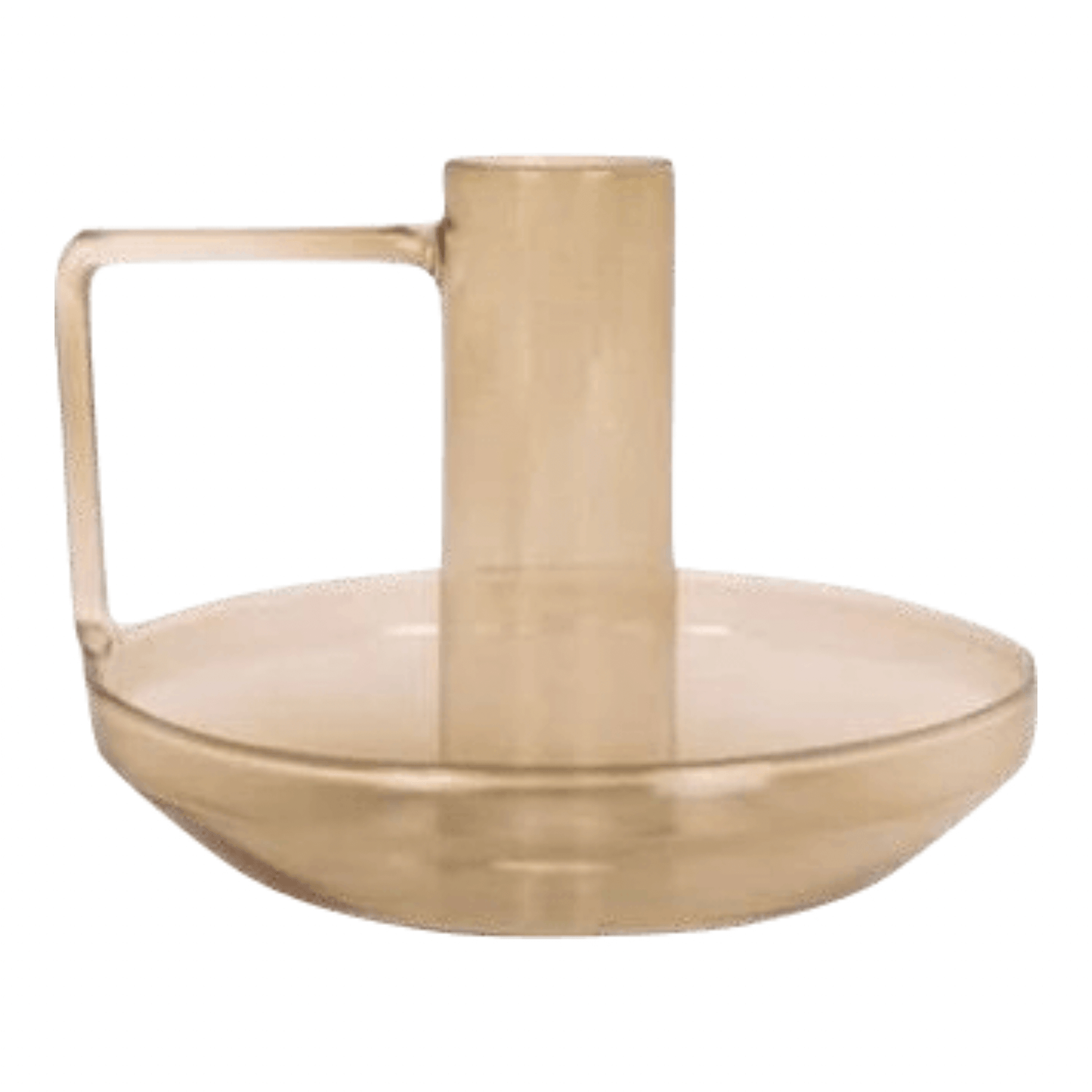 Glazen kandelaar Modern Light zand bruin