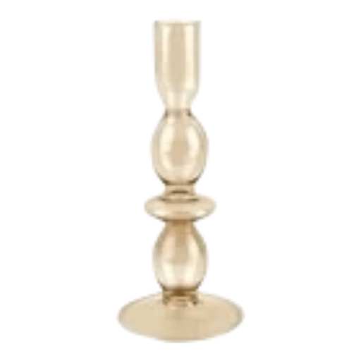 Glazen kandelaar Art Bubbles medium bruin