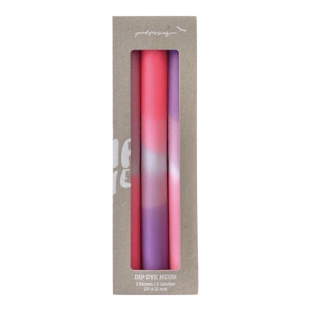 Dip Dye Neon Dirty Rio kaarsen per 3 verpakt