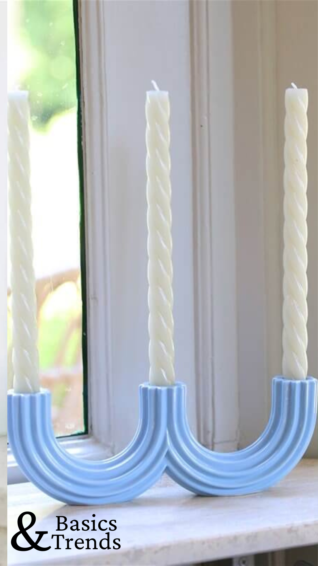 Kandelaar Churros licht blauw van &Klevering