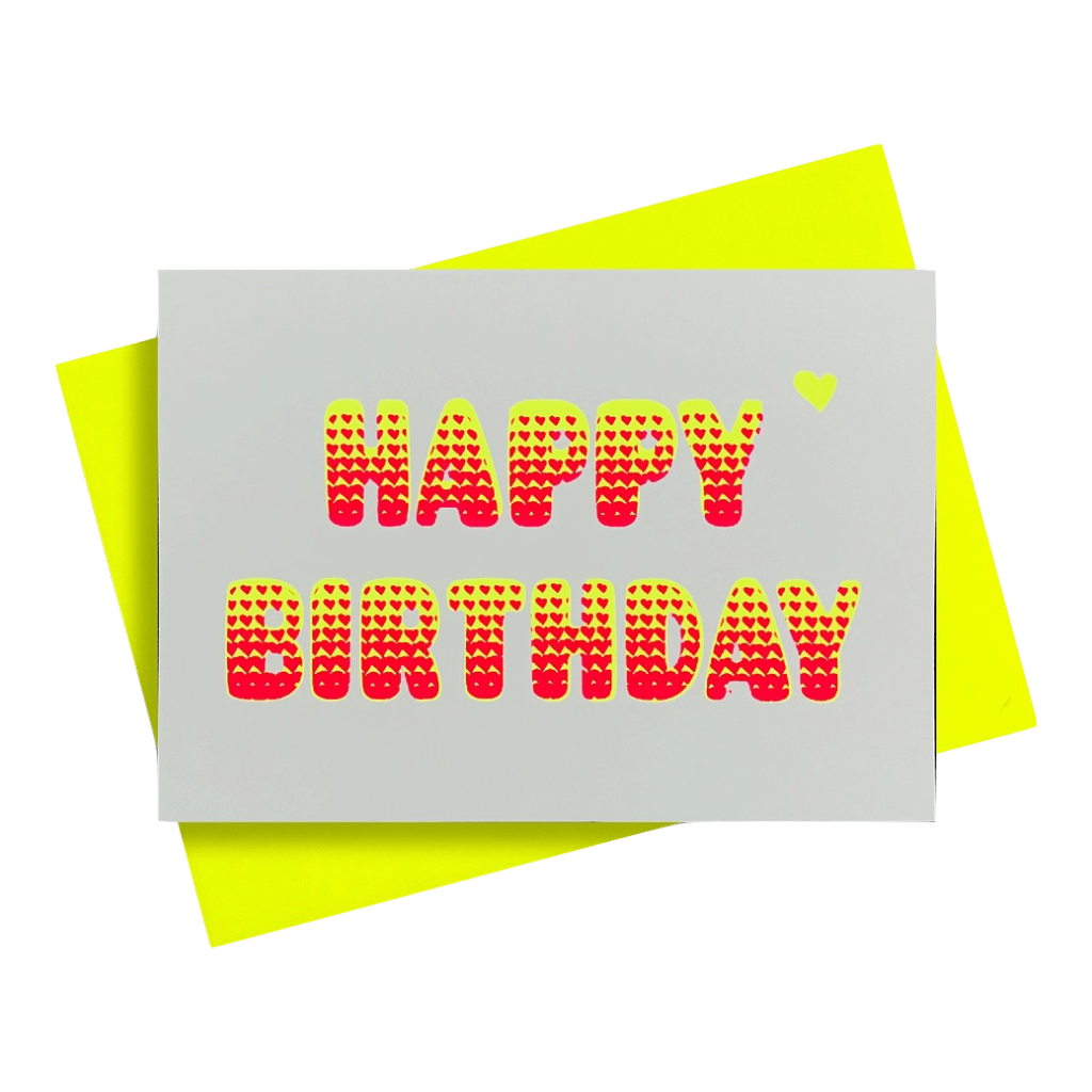 Wenskaart Happy Birthday Neon