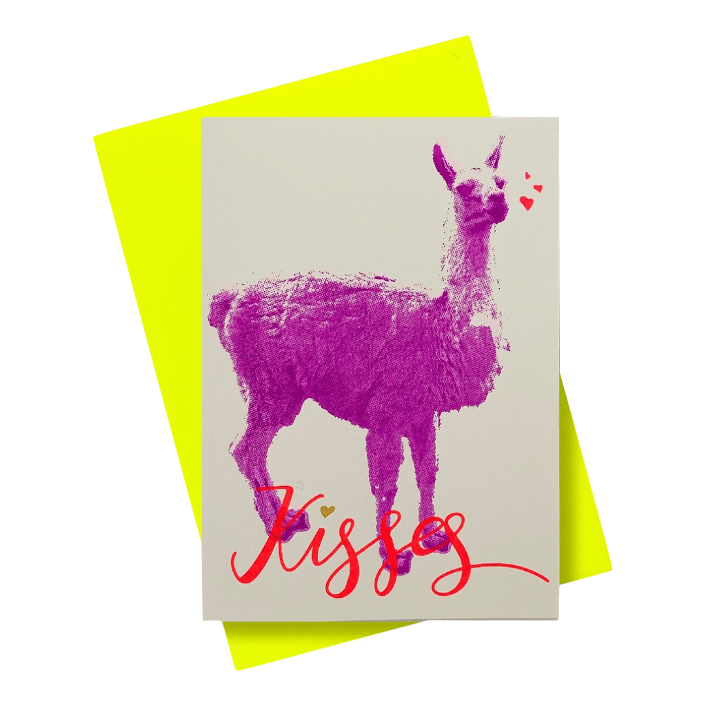 Wenskaart Lama Kisses