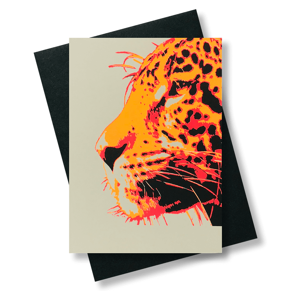 Wenskaart Panter neon