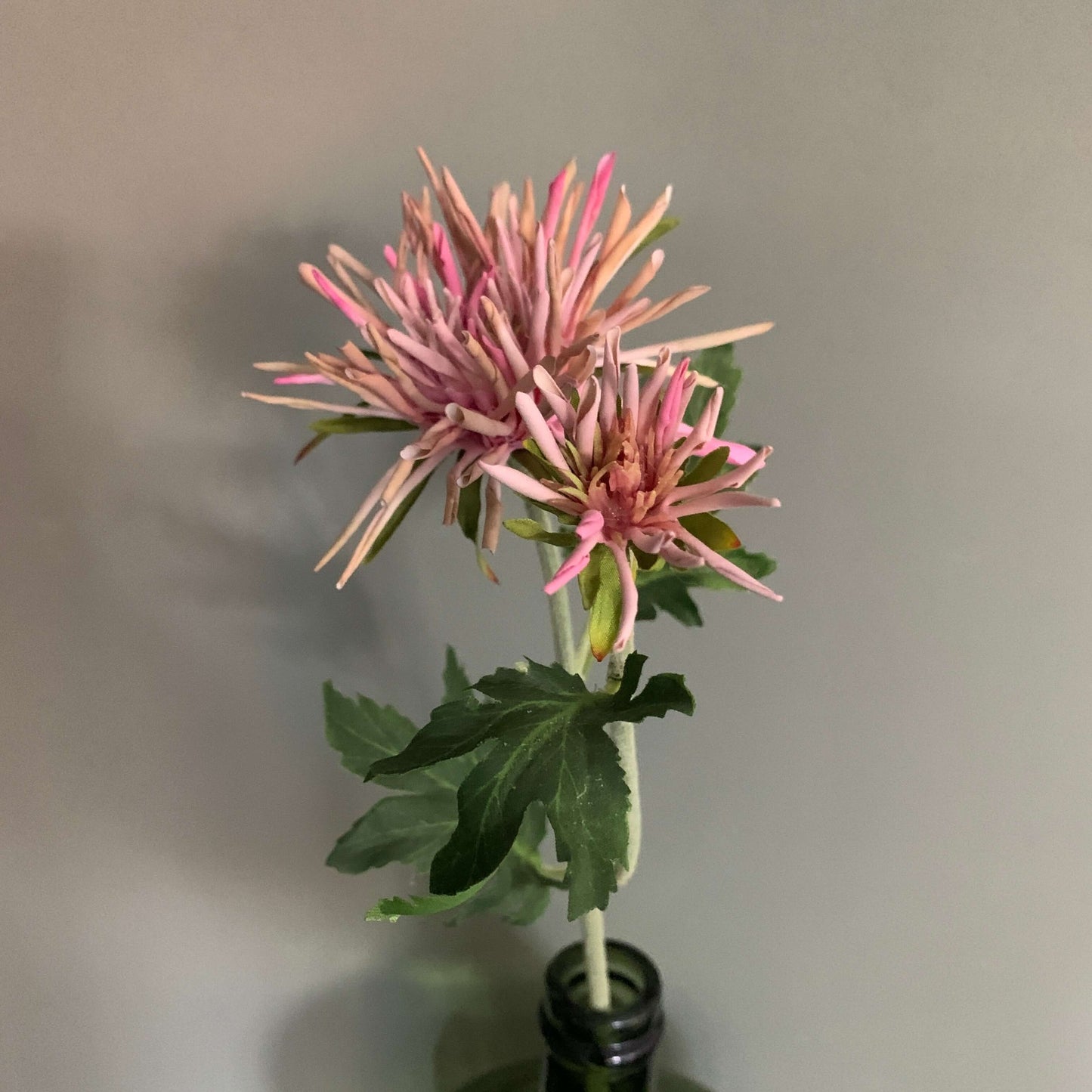 Zijden bloem Mum spray roze