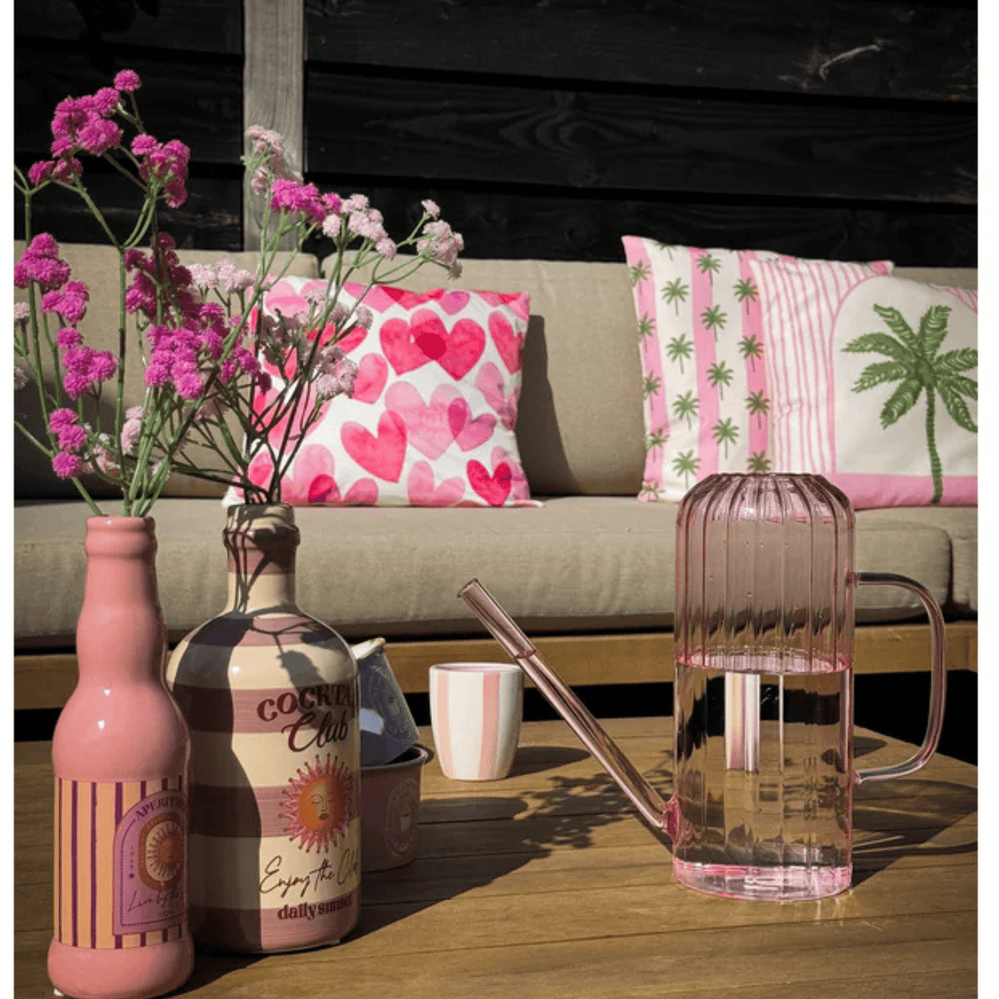 Outdoorkissen Palme bunt – 45x45 cm