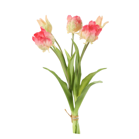 Kunst Papagaai tulpenboeket - Real Touch - 5  tulpen