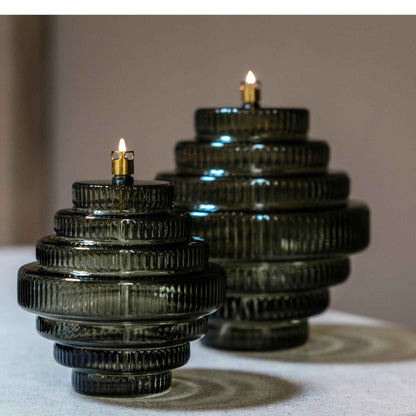 Glazen olielamp Twin – 2 maten - Groen