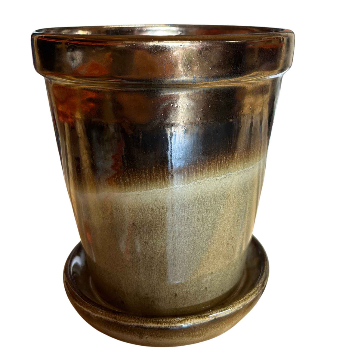 Plantenpotje bruintinten – Handgemaakt - 17 cm