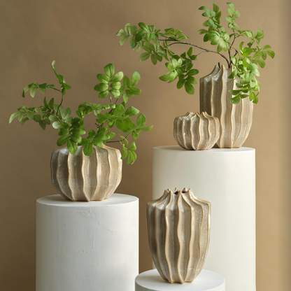 Keramieken vaas – zandkleurig - 37cm Hoog