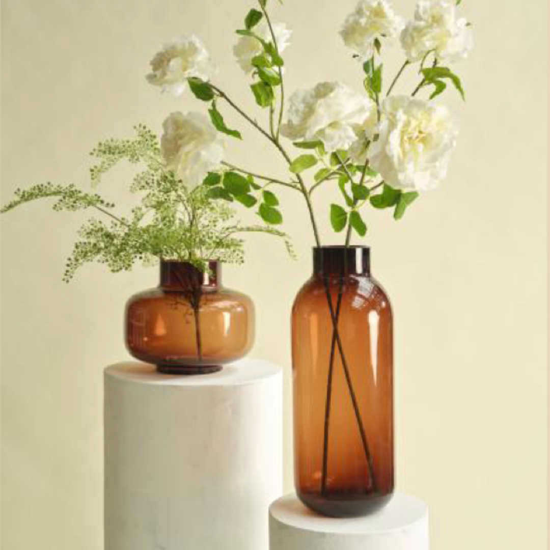 Glazen Vaas Amber – 41 cm Hoog