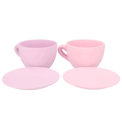 Kop & schotel plantenpotje – roze & paars
