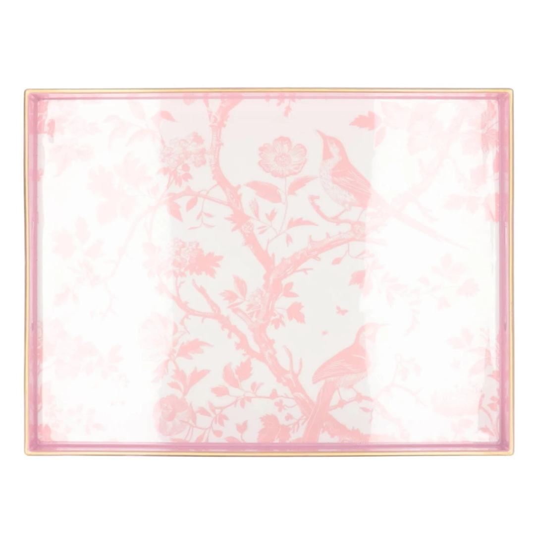 Roze dienblad van Melamine - 35cm X 25cm