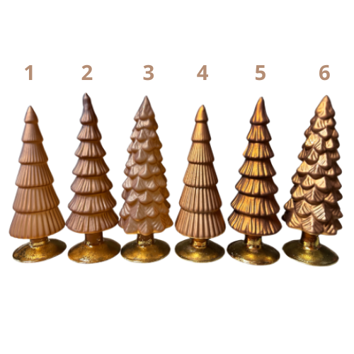 Kerstboompjes Caramel–Mat Glas en Metallic