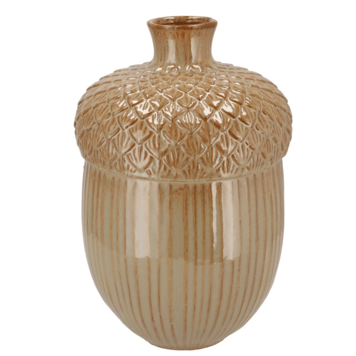 Keramikvase – sandfarben – 37 cm hoch