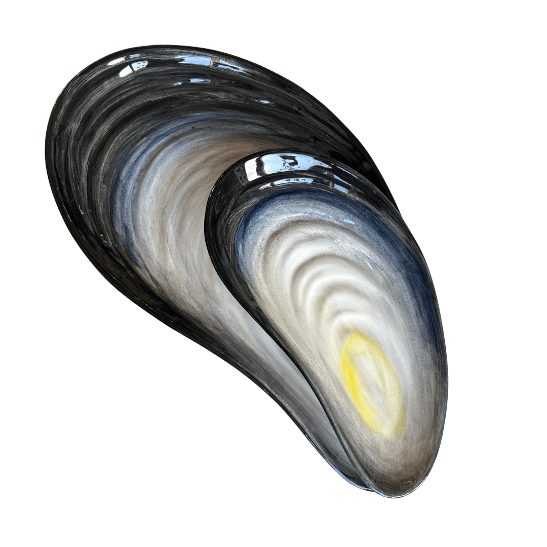 Keramieken Mosselschaal - 46,5 cm - Handgeschilderd