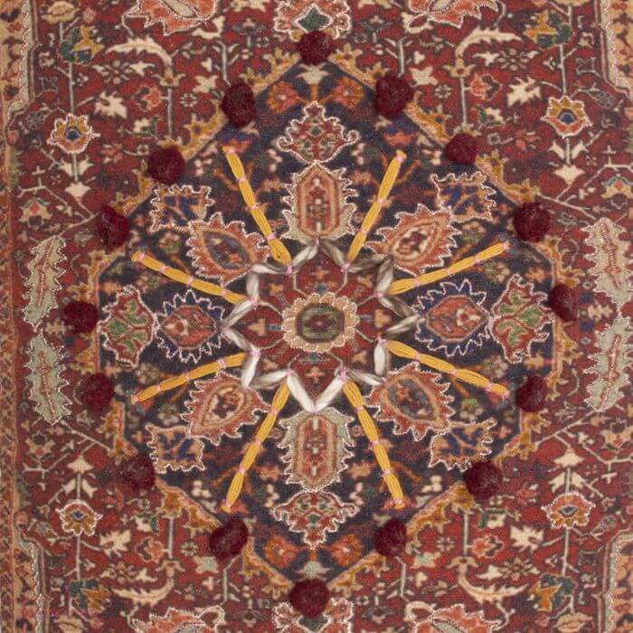 Vintage sierkussen met pompons - 40x60 cm