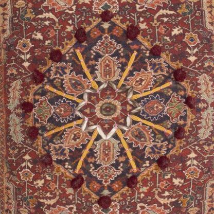Vintage sierkussen met pompons - 40x60 cm