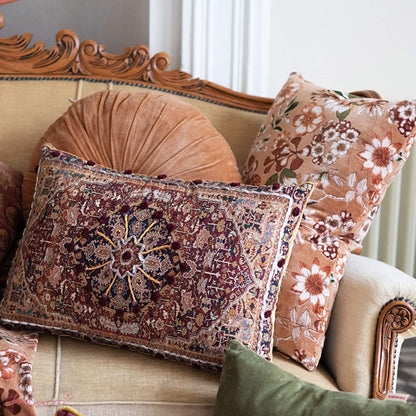 Vintage sierkussen met pompons - 40x60 cm