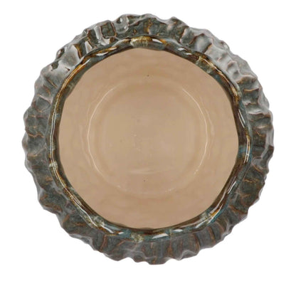 Groene vaas met natuurlijke structuur - 32 cm