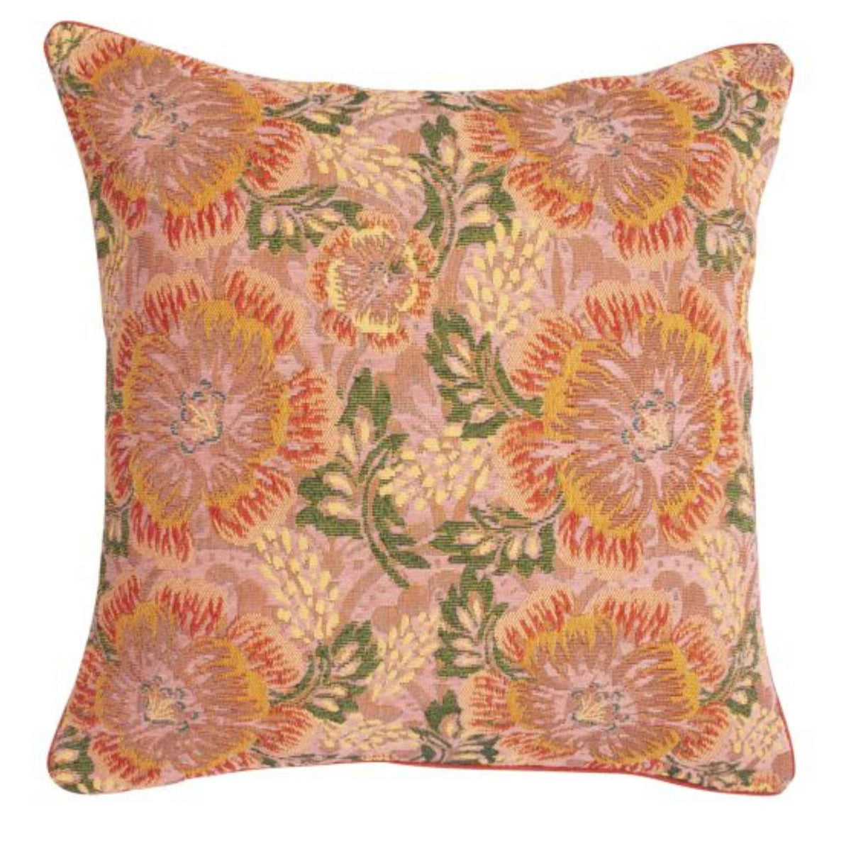 Dubbelzijdig geweven sierkussen - roze - 50x50 cm
