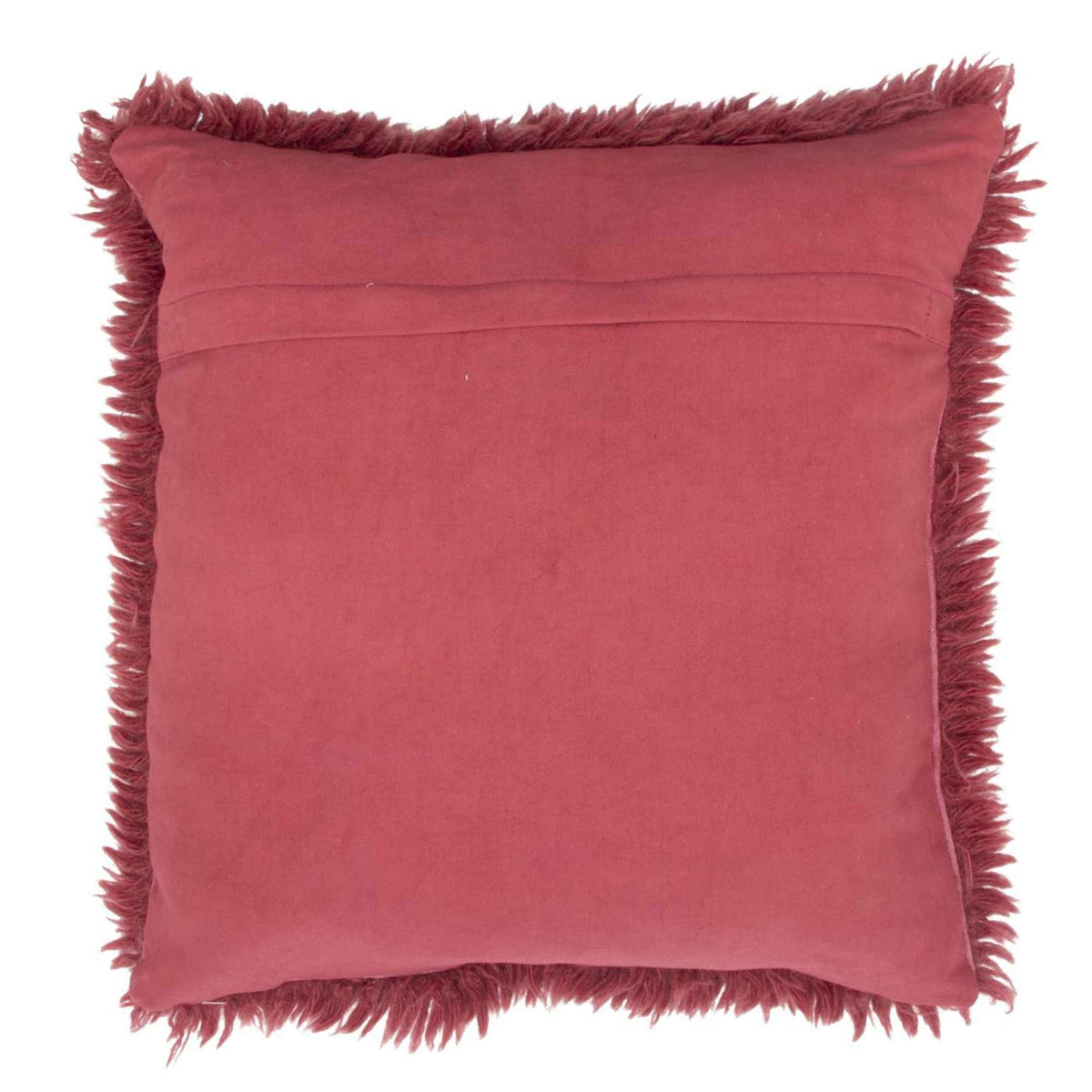 Fluffy wollen sierkussen - Marsala - 50x50 cm
