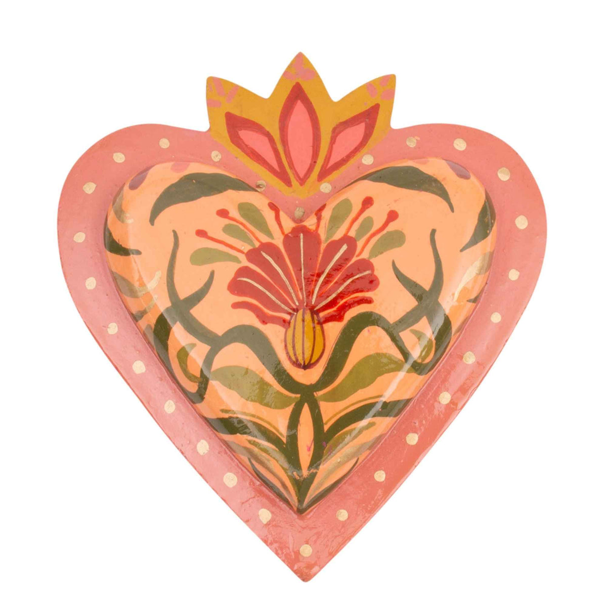 Handbeschilderd houten hart - roze