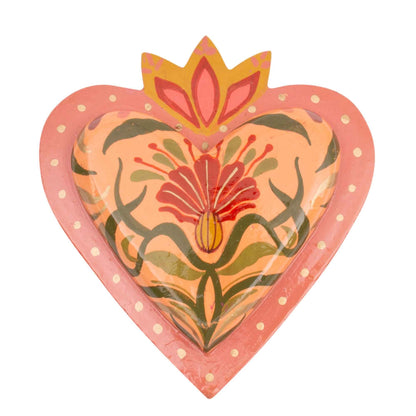 Handbeschilderd houten hart - roze
