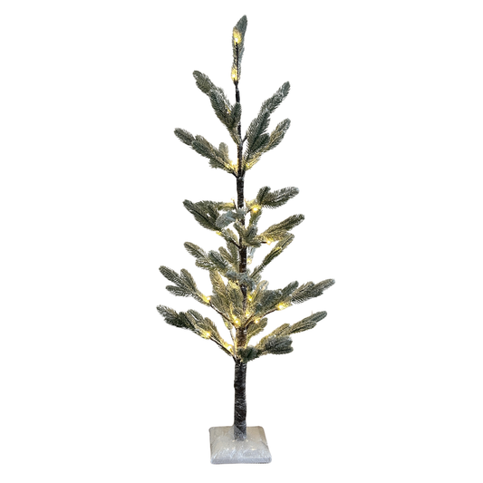 Kunstkerstboom met LED-verlichting – 112 cm – Besneeuwd