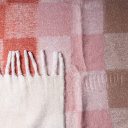 Blocks plaid roze Burgundy -130x170 cm