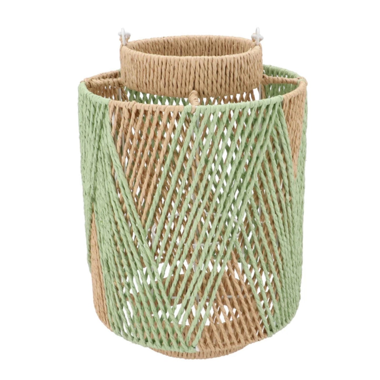 Laterne - natur/grün – 36 cm