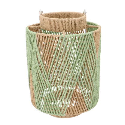 Laterne - natur/grün – 36 cm