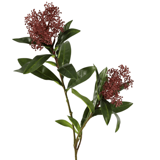 Künstlicher Zweig Skimmia - bordeaux