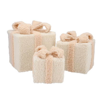 Set van 3 Teddy Cadeaudozen met LED Licht