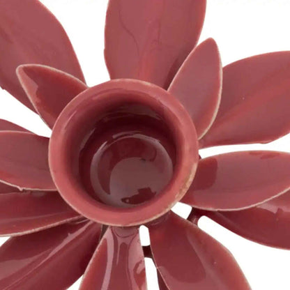 Kandelaar metalen bloem - Marsala