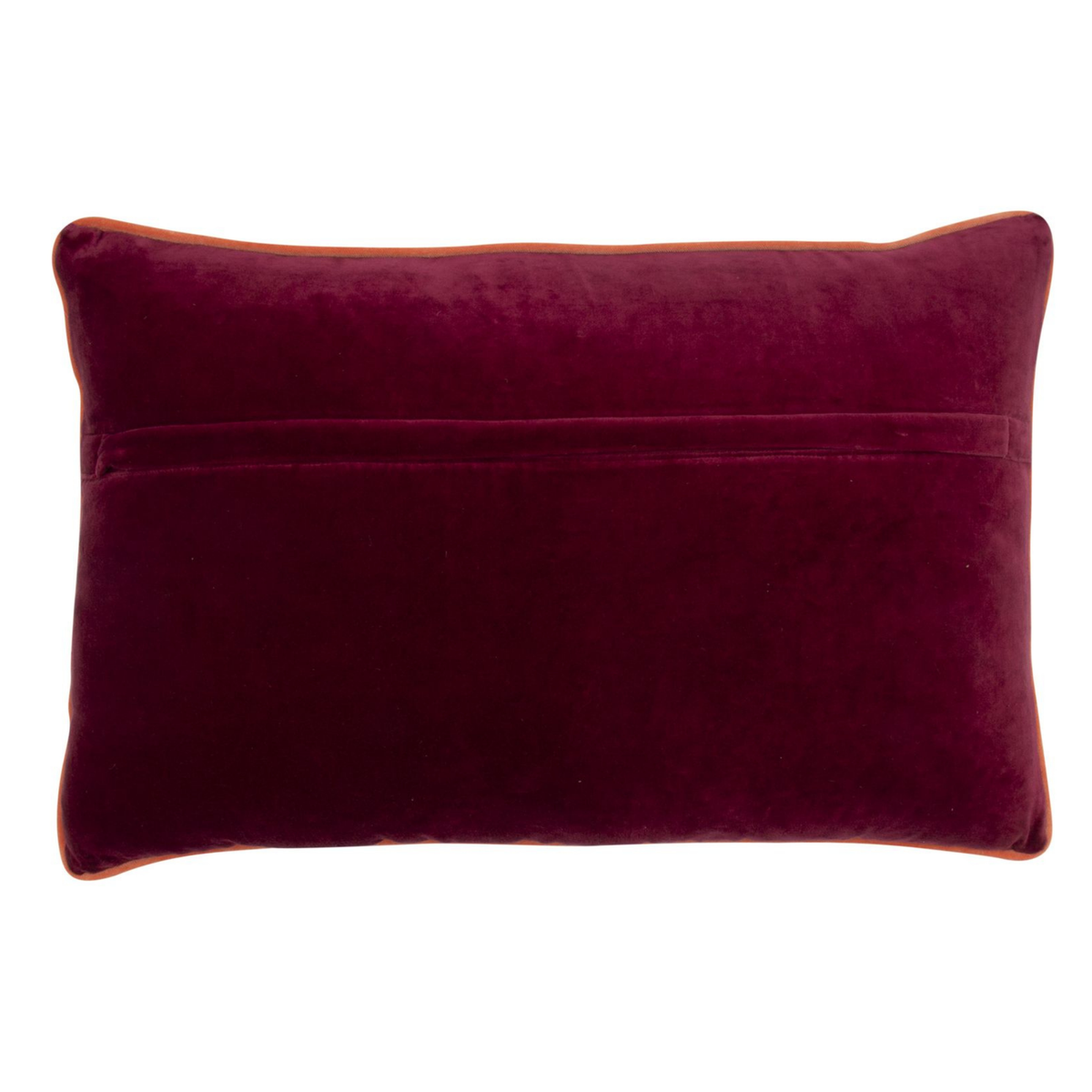 Bordeaux velvet sierkussen met borduurwerk - 40x60 cm