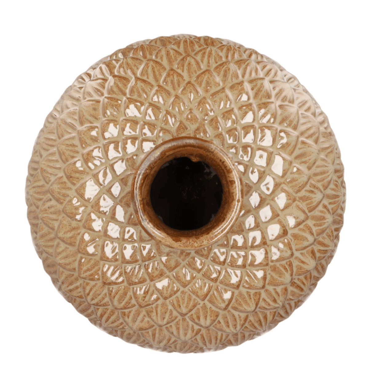 Keramikvase – sandfarben – 37 cm hoch