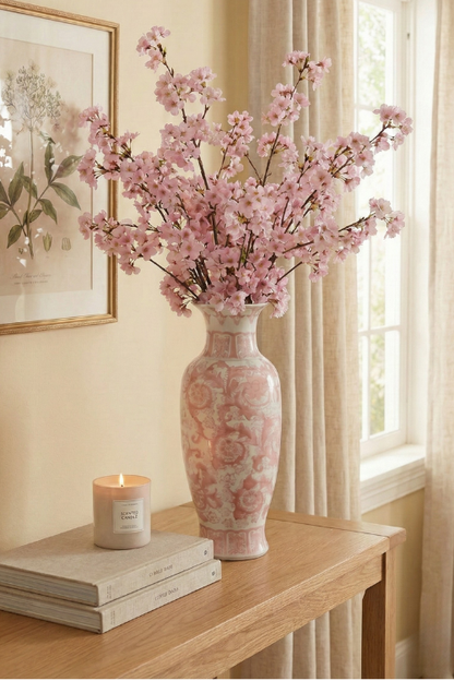 Vaas roze Delfts roze –  43cm Hoog