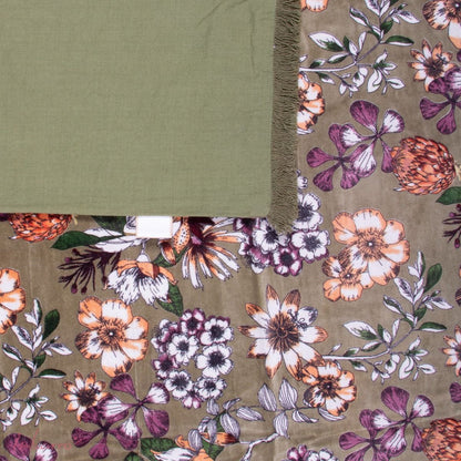 Plaid bloemen - Groen -  110x180 cm
