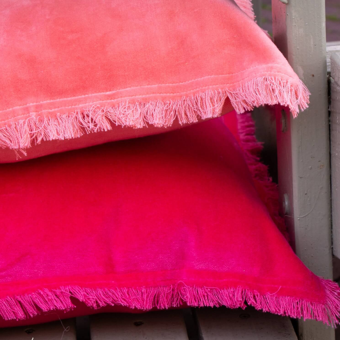 Velvet kussen - Fuchsia roze – 45 X 45 cm- incl. vulling
