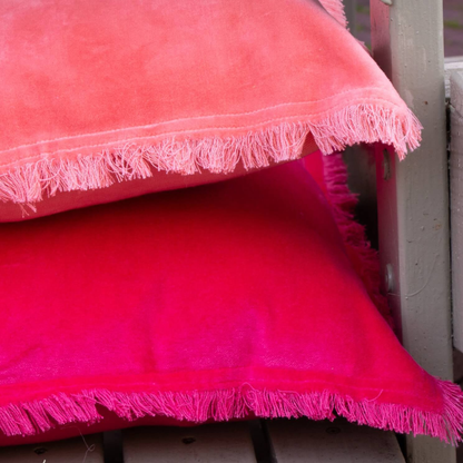 Velvet kussen - Fuchsia roze – 45 X 45 cm- incl. vulling