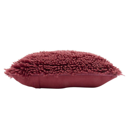 Fluffy wollen sierkussen - Marsala - 50x50 cm