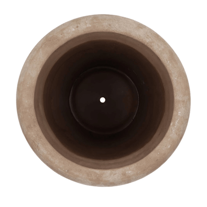 Aardewerken hoog model pot - rustiek bruin -in 2 maten